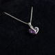 Amethyst Two Heart White Gold Necklace