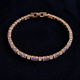 Amethyst Prism Rose Gold Tennis Bracelet