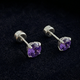 Amethyst White Gold Round Stud Earrings