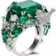 Green Crystalline Silver Ring
