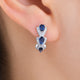 Royal Sapphire White Gold Crest Earrings