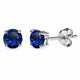 Classic Sapphire Stud White Gold Earrings