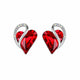 Infinity Heart Ruby Stud White Gold Earrings