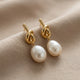 Knotted Drop Pearl Earrings