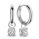 Larmes White Gold Stone Hoop Earrings