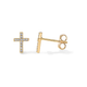 Pavé Cross Stud Earrings | Gold