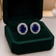 Oval Sapphire White Gold Earrings