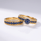 Blue Sapphire Gold Stacking Ring Set