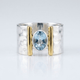 Silver Gold Topaz Modern Ring