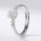 White Gold Rose Zirconia Ring