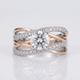 Rose Gold Zirconia Crossover Ring