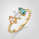 Golden Tri Zirconia Ring