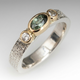 Green and White Sapphire Ring