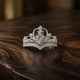 Shiny Crown Silver Ring Set