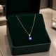 Round Cut Sapphire White Gold Necklace