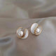 Timeless Gold Pearl Stud Earrings