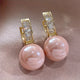 Spherical Rose Pearl Earrings