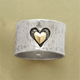 Retro Dual-Tone Silvery Heart Ring