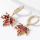 Zircon Leafshine Golden Earrings