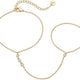 Beaded Hand Chain Bracelet | Gold