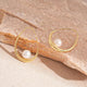 Crescent Pearl Hoop Earrings