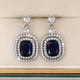 Oval Sapphire Paved Zirconia Earrings