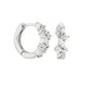 Crystal Cluster White Gold Huggies