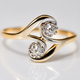 Vintage Wavy Gold Zirconia Ring