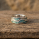 Turquoise Silvered Waves Ring
