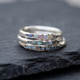 Vintage Layered Blue Stones Silver Ring