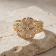 Exotic Floral Zirconia Gold Ring