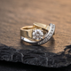 Vintage Irregular Gold & Silver Zirconia Ring