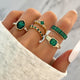 Zarina Exquisite Emerald Gold Ring Set