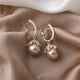 Pearl Drop Hoop Earrings
