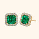 Emerald Square Stone Studs Earrings