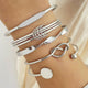Knotted White Gold Bracelet Set