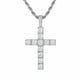 White Gold Cross Crystals Necklace