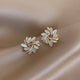White Opal Floral Earrings