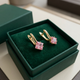 Rosaluxe Crownlight Pink Earrings