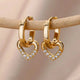 Hollow Zirconia Heart Earrings