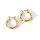 Shimmering Gold Zircon Circle Hoop Earrings