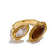 Double Marquise Bypass Adjustable Ring