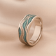 Turquoise Ocean Wave Silver Ring