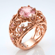 Rose Gold Tourmaline Ornate Ring