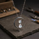Moonstone Cat Crescent Necklace