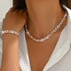 Elegant Rhinestone and Glass Bracelet + Necklace Set
