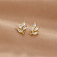 Crystal Chic Leaf Earrings