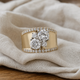 Vintage Golden Bright Zirconia Ring