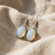 Oval Opal Drop Earrings