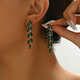 Green Leaf Drop Earrings